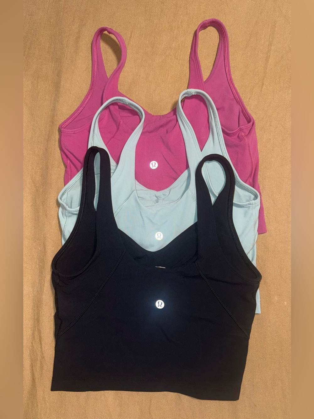 Lululemon Women’s Scoop Neck Tank - Black, Light Blue, Pink